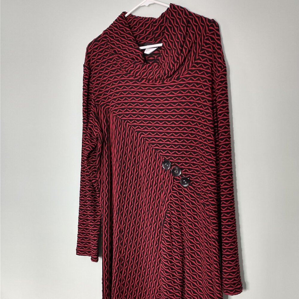 NWOT Soft Works Red & Black Long Tunic Style Top Size XXL